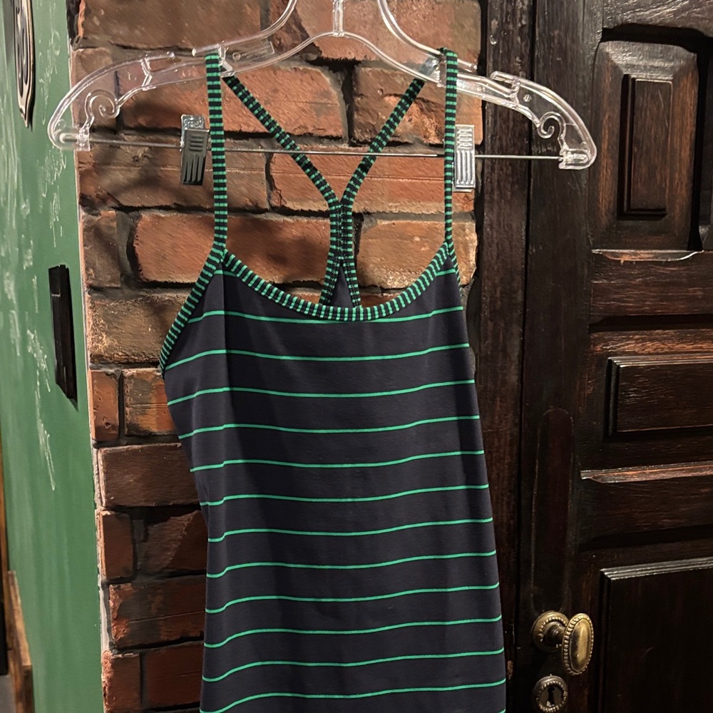 Lululemon Striped Black and Green Tank Top Y
